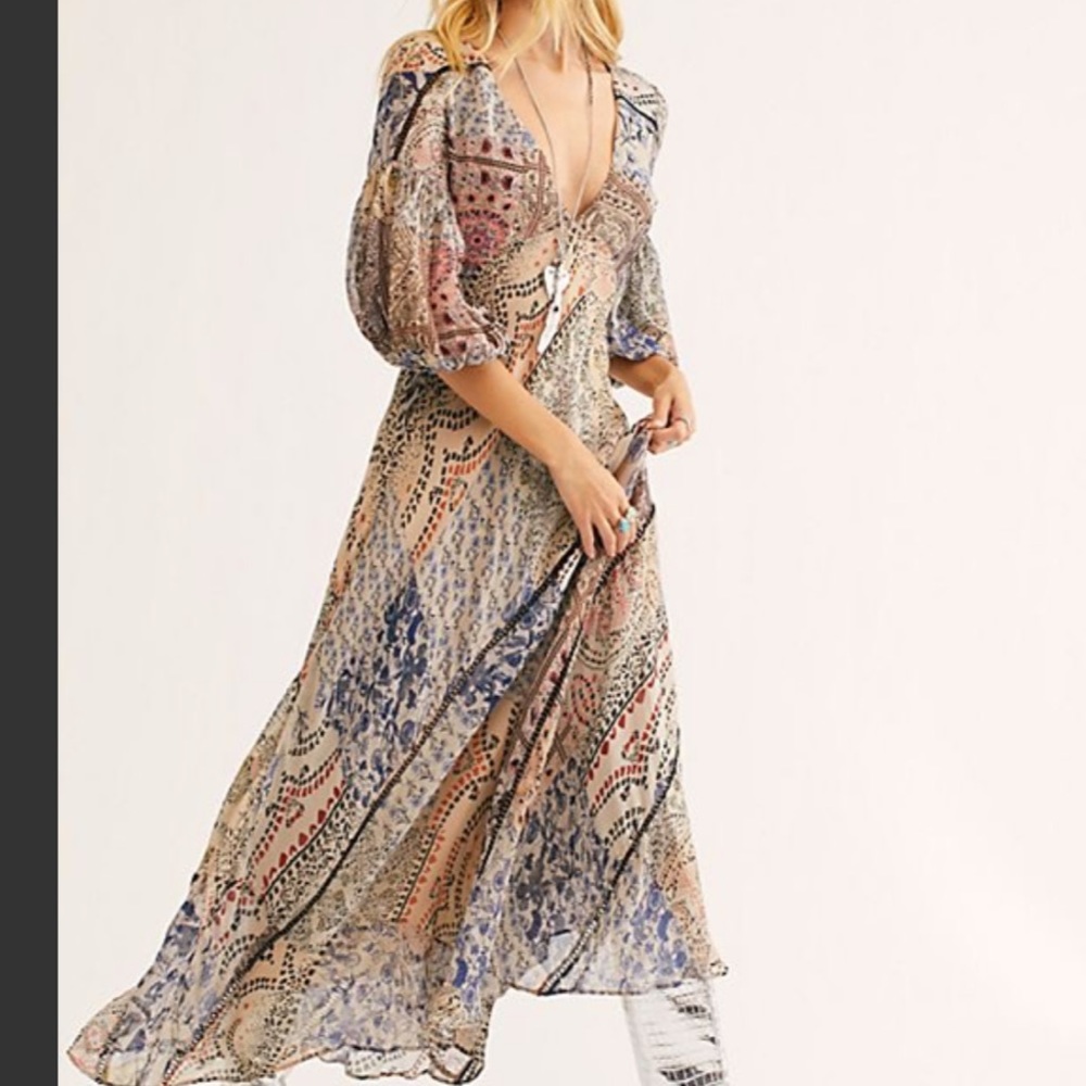 Free People MOROCCAN DREAMs Pieced maxi Dress - Picture 2 of 12
